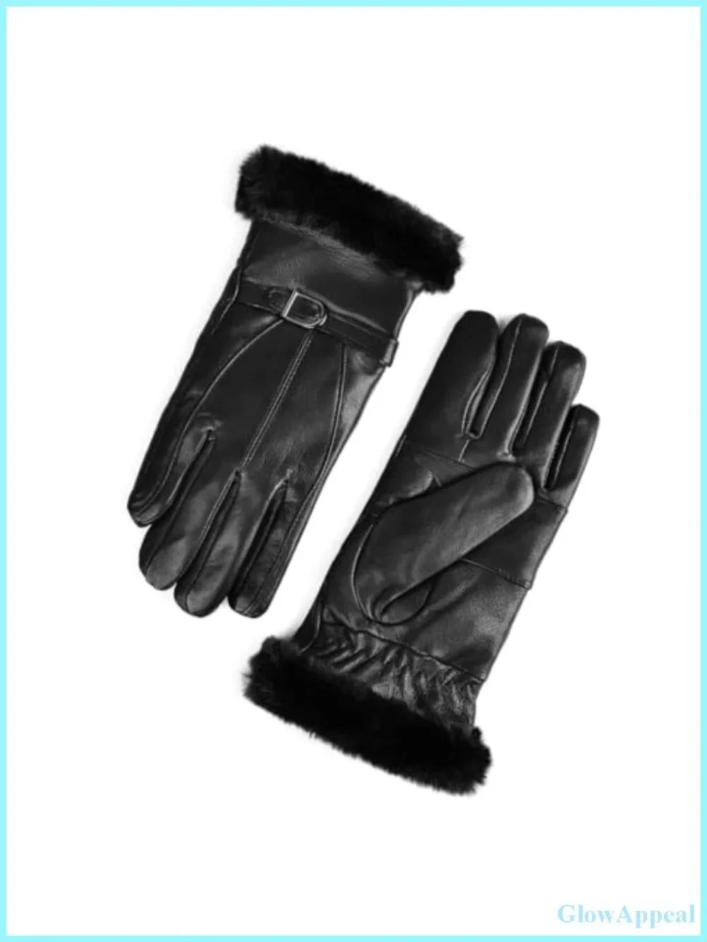Womens Sheepskin Leather Gloves Fur Lined Winter Warm